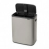 Кош за боклук Brabantia Bo Touch 1010456, 2x30 л, Плавно и безшумно отваряне, Голям отвор, Сив
