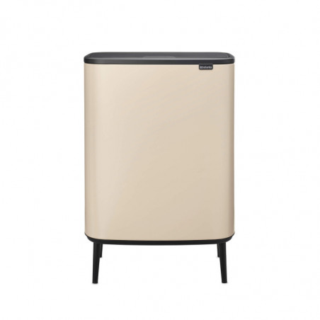 Кош за боклук Brabantia Bo Touch Hi 1010457, 60 л, Странични отвори за пренасяне, Регулируеми крака, Бежов