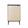 Кош за боклук Brabantia Bo Touch Hi 1010457, 60 л, Странични отвори за пренасяне, Регулируеми крака, Бежов