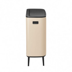 Кош за боклук Brabantia Bo Touch Hi 1010457, 60 л, Странични отвори за пренасяне, Регулируеми крака, Бежов