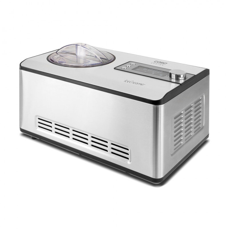 Машина за сладолед и йогурт Caso IceCreamer 3298, 180W, 2 л, 4 програми, LED, Без предварително охлаждане, Компресор, Инокс