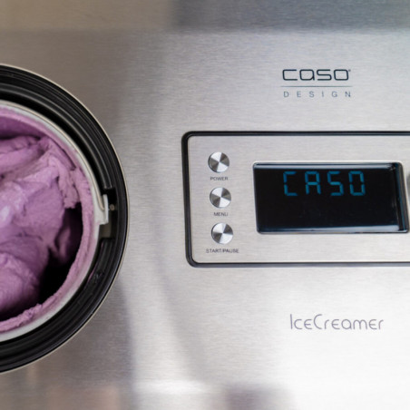 Машина за сладолед и йогурт Caso IceCreamer 3298, 180W, 2 л, 4 програми, LED, Без предварително охлаждане, Компресор, Инокс