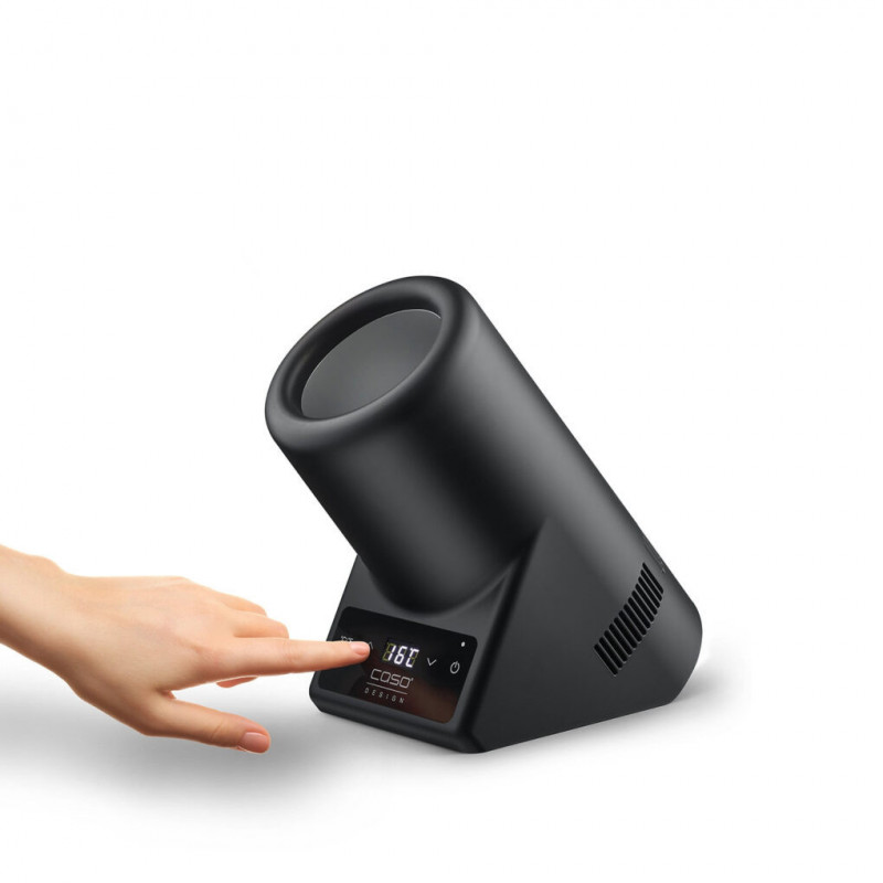 Настолен охладител за вино Caso VinoCase Black, 72W, 5-18°C, За бутилки с диаметър 9 см, Сензорно управление, Тих, LED, Черен мат