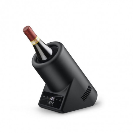 Настолен охладител за вино Caso VinoCase Black, 72W, 5-18°C, За бутилки с диаметър 9 см, Сензорно управление, Тих, LED, Черен мат