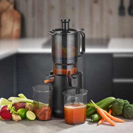 Бавна сокоизтисквачка Caso Juice Fit Pro, 250W, 1 л, 40 об/мин, Safety Stop, Тиха работа, Черен мат