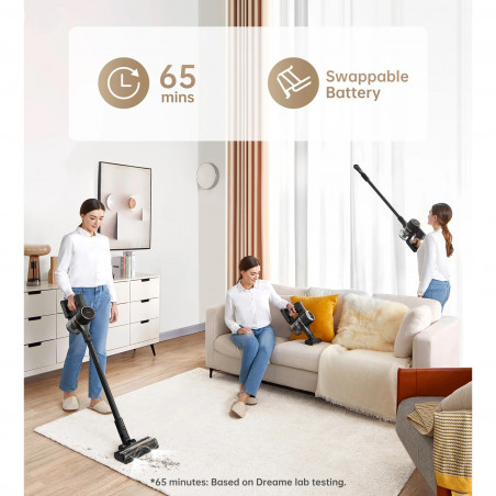 Вертикална прахосмукачка Dreame R10 Pro VTV41B, 150AW, 3 режима, 0.6 л, 65 мин, HEPA, LED индикатори, Черен