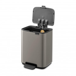 Кош за боклук Brabantia Bo Pedal 1010126, 4 л, Леко затваряне, Противоплъзгаща основа, Сив