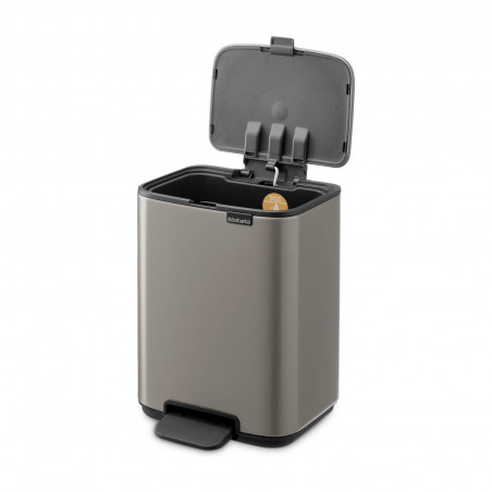 Кош за боклук Brabantia Bo Pedal 1010126, 4 л, Леко затваряне, Противоплъзгаща основа, Сив