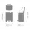 Кош за боклук Brabantia Bo Pedal 1010126, 4 л, Леко затваряне, Противоплъзгаща основа, Сив