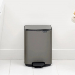 Кош за боклук Brabantia Bo Pedal 1010126, 4 л, Леко затваряне, Противоплъзгаща основа, Сив