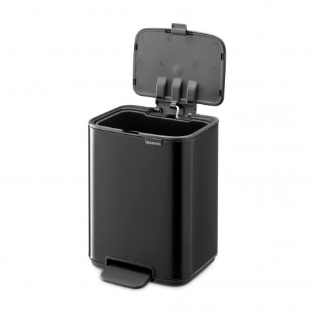 Кош за боклук Brabantia Bo Pedal 1010136, 4 л, Леко затваряне, Противоплъзгаща основа, Черен