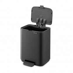 Кош за боклук Brabantia Bo Pedal 1010131, 4 л, Леко затваряне, Противоплъзгаща основа, Минерално покритие, Тъмносив
