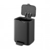 Кош за боклук Brabantia Bo Pedal 1010131, 4 л, Леко затваряне, Противоплъзгаща основа, Минерално покритие, Тъмносив