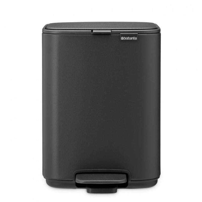 Кош за боклук Brabantia Bo Pedal 1010131, 4 л, Леко затваряне, Противоплъзгаща основа, Минерално покритие, Тъмносив
