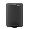 Кош за боклук Brabantia Bo Pedal 1010131, 4 л, Леко затваряне, Противоплъзгаща основа, Минерално покритие, Тъмносив