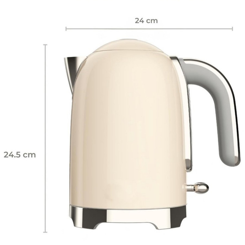 Електрическа кана за вода Swiss Haus SH-SWK2027, 2000W, 1.7 л, 360° основа, Филтър, Скрит нагревател, Двойни стени, Кремав