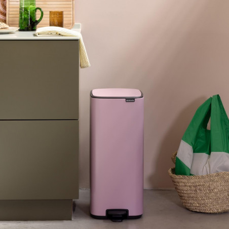 Кош за боклук Brabantia Bo Pedal 1010447, 30 л, Леко затваряне, Противоплъзгаща основа, Розов