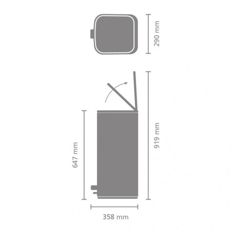 Кош за боклук Brabantia Bo Pedal 1010447, 30 л, Леко затваряне, Противоплъзгаща основа, Розов
