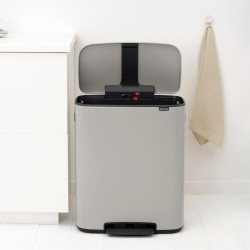 Кош за боклук Brabantia Bo Pedal 1010448, 60 л, Леко затваряне, Противоплъзгаща основа, Светлосив