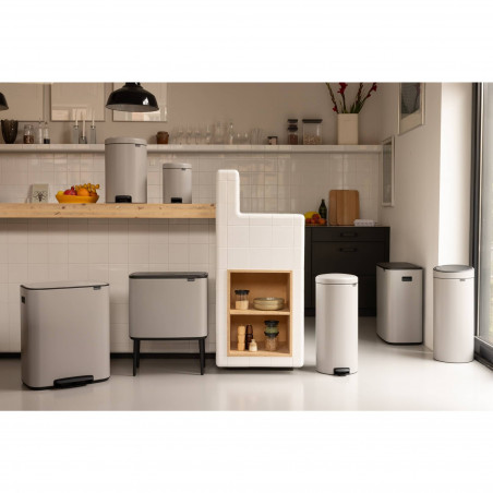 Кош за боклук Brabantia Bo Pedal 1010448, 60 л, Леко затваряне, Противоплъзгаща основа, Светлосив