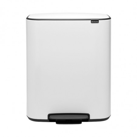 Кош за боклук Brabantia Bo Pedal 1003188, 2x30 л, Плавно затваряне, Противоплъзгаща основа, Бял