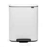 Кош за боклук Brabantia Bo Pedal 1003188, 2x30 л, Плавно затваряне, Противоплъзгаща основа, Бял