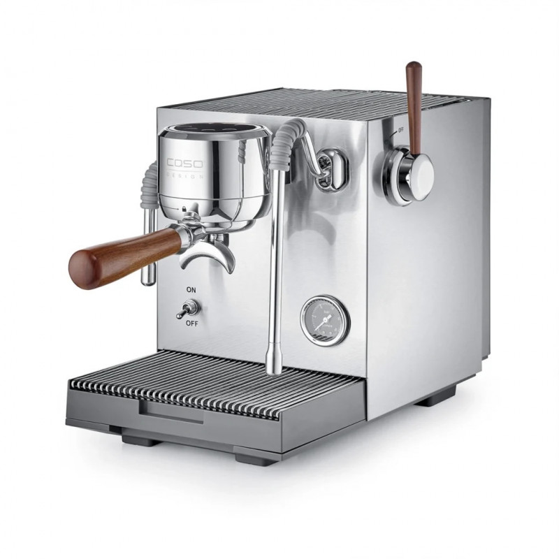 Еспресо машина Caso Design EspressoGourmet Advanced, 3000W, 19 bar, 2 л, ULKA, PID, Манометър, Полупрофесионална, Инокс
