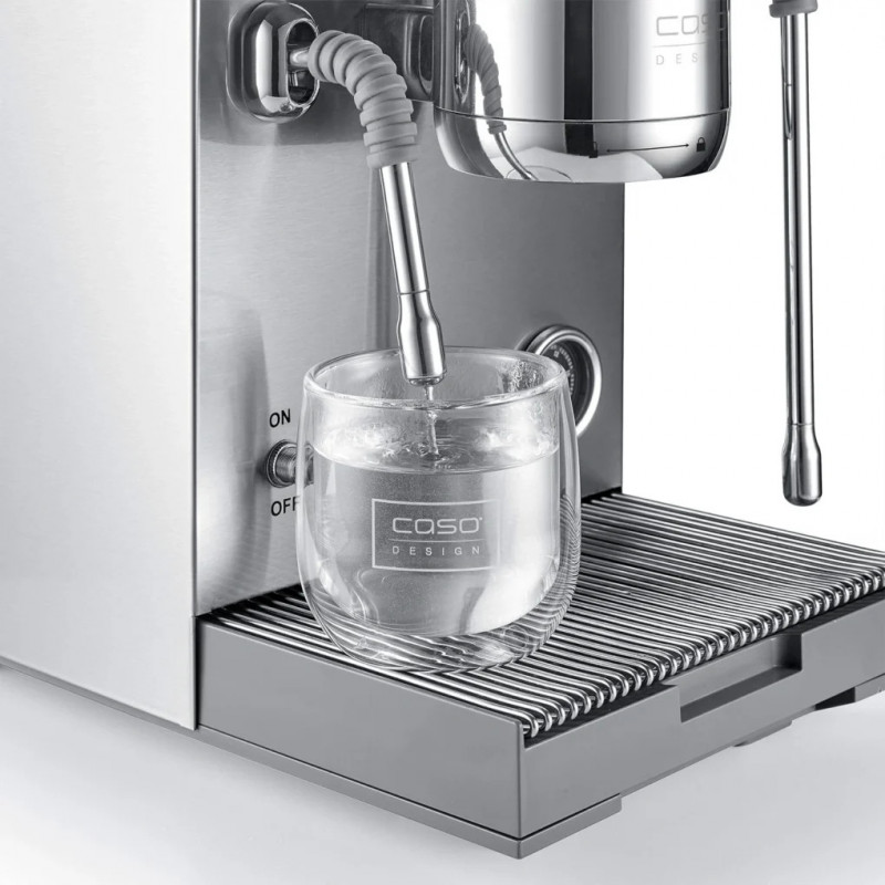 Еспресо машина Caso Design EspressoGourmet Advanced, 3000W, 19 bar, 2 л, ULKA, PID, Манометър, Полупрофесионална, Инокс