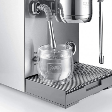 Еспресо машина Caso Design EspressoGourmet Advanced, 3000W, 19 bar, 2 л, ULKA, PID, Манометър, Полупрофесионална, Инокс