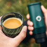 Преносима еспресо машина Outin Mino CG, 22 bar, 9000 mAh, 70 мл, Екстракция при 93.3°C, Мляно + капсули Nespresso, USB-C, Планинско зелен