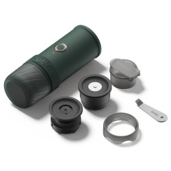 Преносима еспресо машина Outin Mino CG, 22 bar, 9000 mAh, 70 мл, Екстракция при 93.3°C, Мляно + капсули Nespresso, USB-C, Планинско зелен
