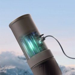 Преносима еспресо машина Outin Mino SG, 22 bar, 9000 mAh, 70 мл, Екстракция при 93.3°C, Мляно + капсули Nespresso, USB-C, Сив