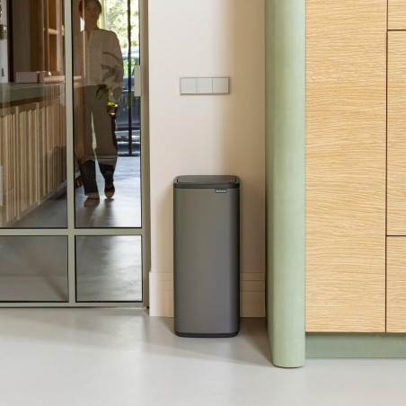Кош за боклук Brabantia Bo Touch 1010130, 30 л, Плавно и безшумно отваряне, Голям отвор, Сив