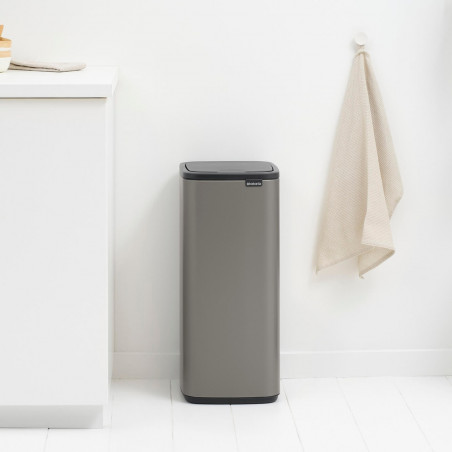 Кош за боклук Brabantia Bo Touch 1010130, 30 л, Плавно и безшумно отваряне, Голям отвор, Сив