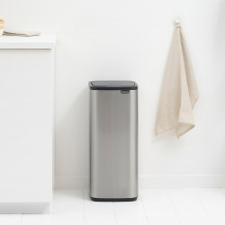 Кош за боклук Brabantia Bo Touch 1010145, 30 л, Плавно и безшумно отваряне, Голям отвор, Устойчив на пръстови отпечатъци, Инокс/Мат