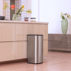Кош за боклук Brabantia Bo Touch 1010145, 30 л, Плавно и безшумно отваряне, Голям отвор, Устойчив на пръстови отпечатъци, Инокс/Мат