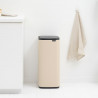 Кош за боклук Brabantia Bo Touch 1010125, 30 л, Плавно и безшумно отваряне, Голям отвор, Бежов