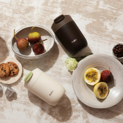 Термочаша Outin Travel Tumbler, 350 мл, Топло 6ч, Студено 12ч, Неръждаема стомана 316L, Двойни стени, Вакуумна изолация, Тера кафяв