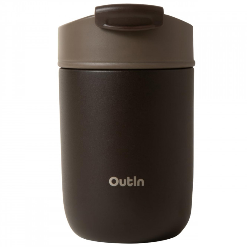Термочаша Outin Travel Tumbler, 350 мл, Топло 6ч, Студено 12ч, Неръждаема стомана 316L, Двойни стени, Вакуумна изолация, Тера кафяв