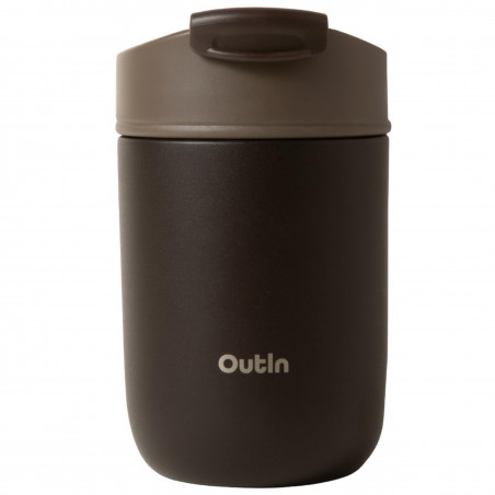 Термочаша Outin Travel Tumbler, 350 мл, Топло 6ч, Студено 12ч, Неръждаема стомана 316L, Двойни стени, Вакуумна изолация, Тера кафяв