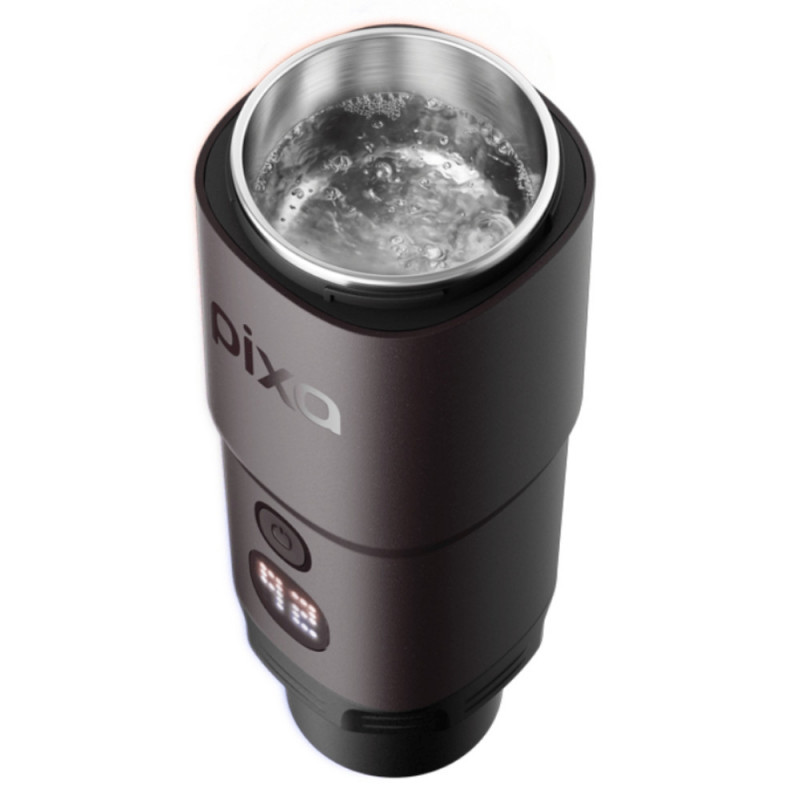 Преносима еспресо машина Wacaco Pixapresso, 20 bar, 9000 mAh, 120 мл, Мляно + капсули, LED тъч контрол, Тъмно бордо