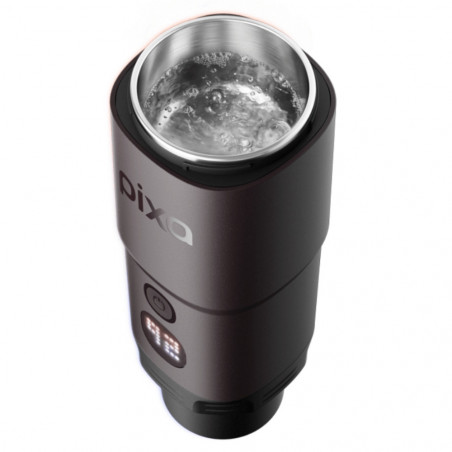 Преносима еспресо машина Wacaco Pixapresso, 20 bar, 9000 mAh, 120 мл, Мляно + капсули, LED тъч контрол, Тъмно бордо