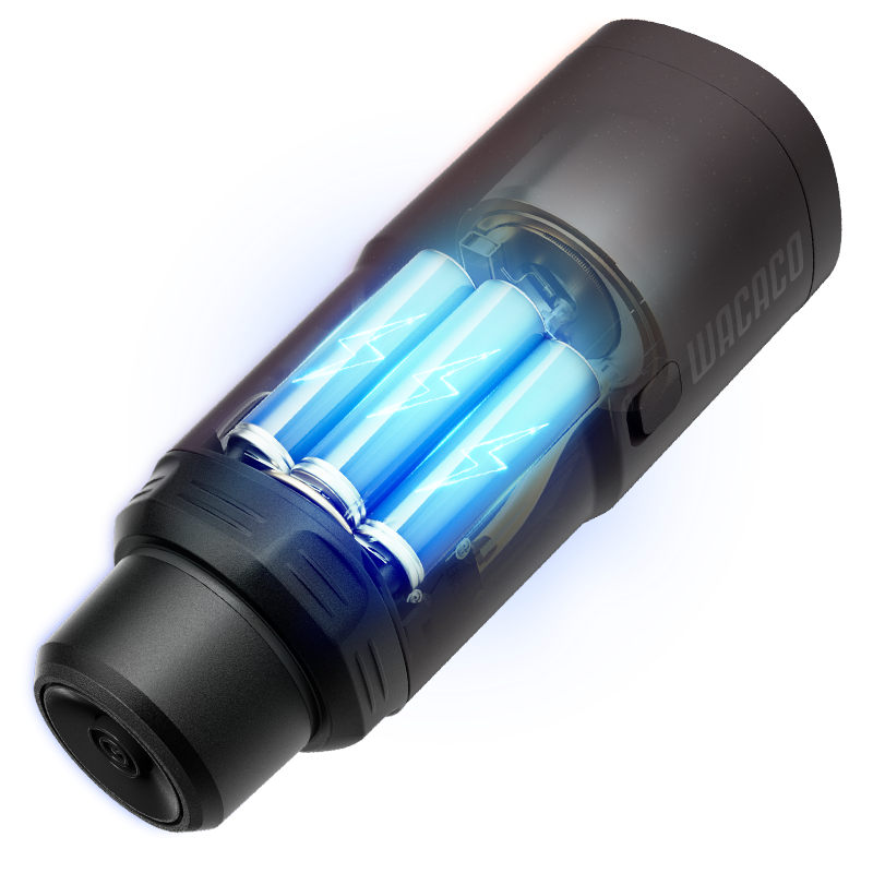 Преносима еспресо машина Wacaco Pixapresso, 20 bar, 9000 mAh, 120 мл, Мляно + капсули, LED тъч контрол, Тъмно бордо