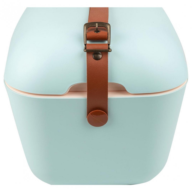 Хладилна чанта Polarbox Classic, 20 литра, AIRPOP полистирол, 5-15C до 24 часа, Класическа кожена каишка, Син/Розов