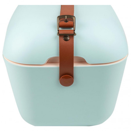 Хладилна чанта Polarbox Classic, 20 литра, AIRPOP полистирол, 5-15C до 24 часа, Класическа кожена каишка, Син/Розов