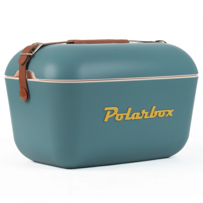 Хладилна чанта Polarbox Classic, 20 литра, AIRPOP полистирол, 5-15C до 24 часа, Класическа кожена каишка, Тъмносин/Розов