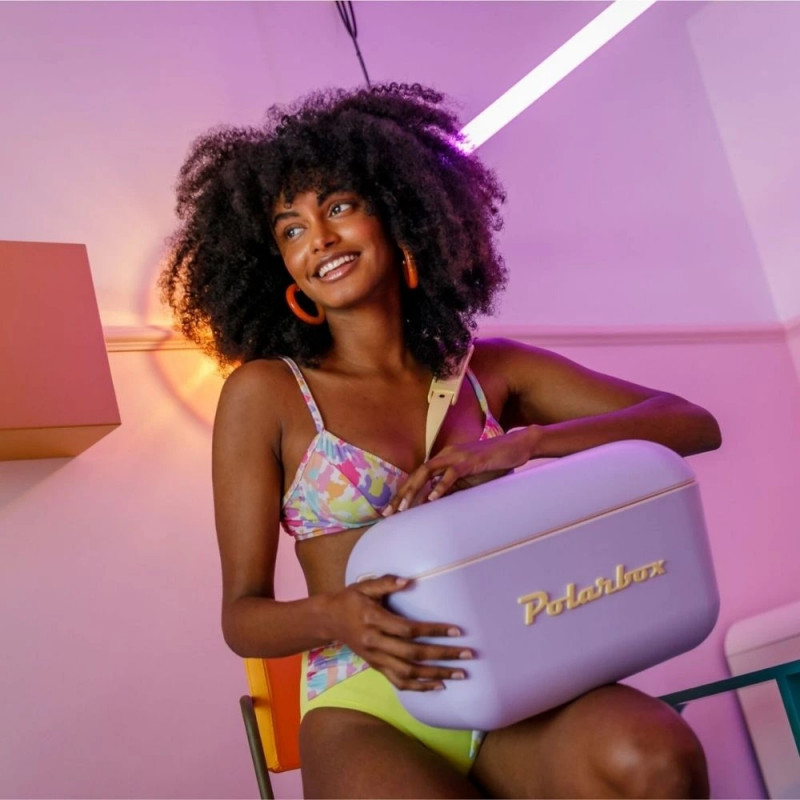 Хладилна чанта Polarbox Pop, 20 литра, AIRPOP полистирол, 5-15C до 24 часа, Зелен/Лилав