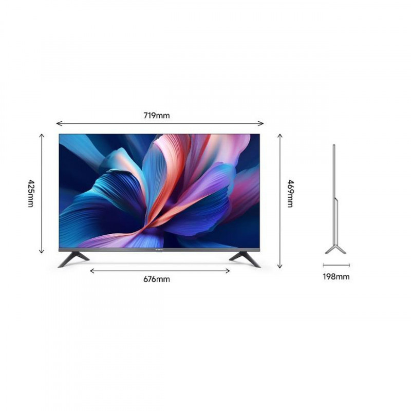 Телевизор Xiaomi A Pro 32 2026 ELA5936EU, 32'', 80 см, 1366x768 HD Ready, Клас E, Smart TV, QLED, Bluetooth, Wi-Fi, Android, Черен