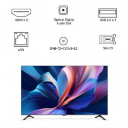 Телевизор Xiaomi A Pro 32 2026 ELA5936EU, 32'', 80 см, 1366x768 HD Ready, Клас E, Smart TV, QLED, Bluetooth, Wi-Fi, Android, Черен