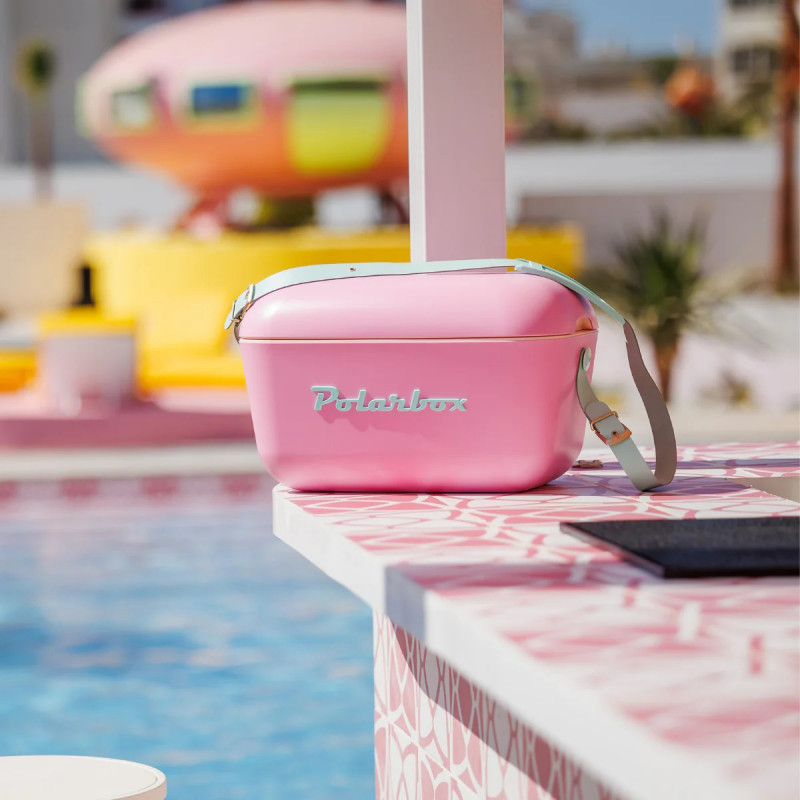 Хладилна чанта Polarbox Pop, 20 литра, AIRPOP полистирол, 5-15C до 24 часа, Розов/Зелен